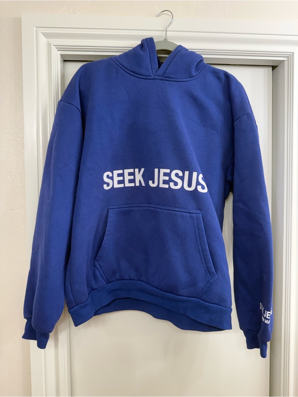 Seek Jesus Blue Graphic Hoodie - Women